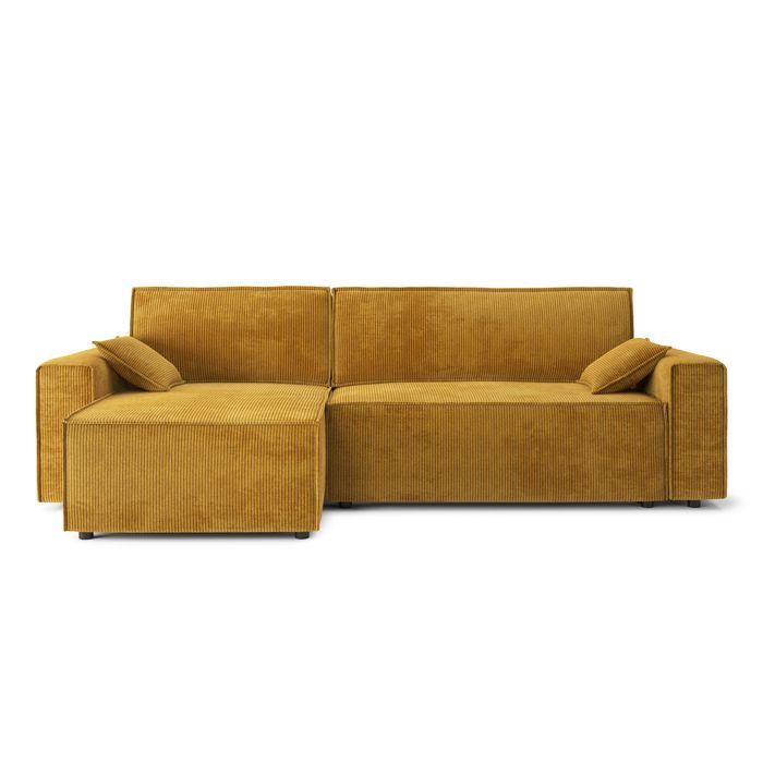 Canapé dangle MARIUS convertible velours côtelé moutarde - Jaune