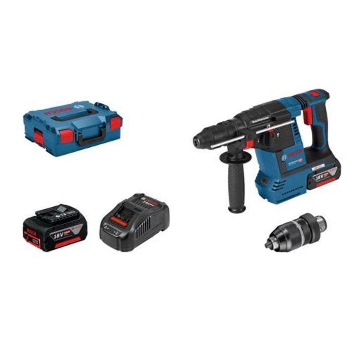 Perforateur SDS Plus Bosch Professional GBH 18V 26F avec 2 batteries 6 0Ah Chargeur en Lboxx 0611910002