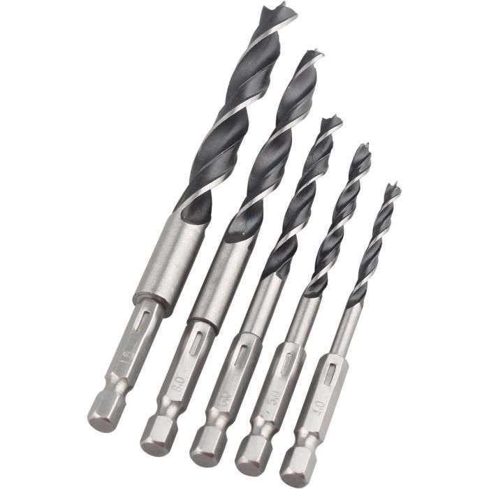 Lot De 8 Forets Hélicoïdaux Extra-longs 460 Mm - Diamètres 6 à 20 Mm, Pour Bois