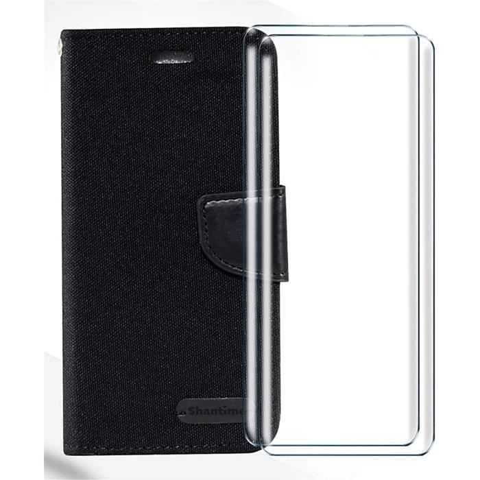 Custodia Flip in Tessuto Oxford e Pelle PU Compatibile con Wiko