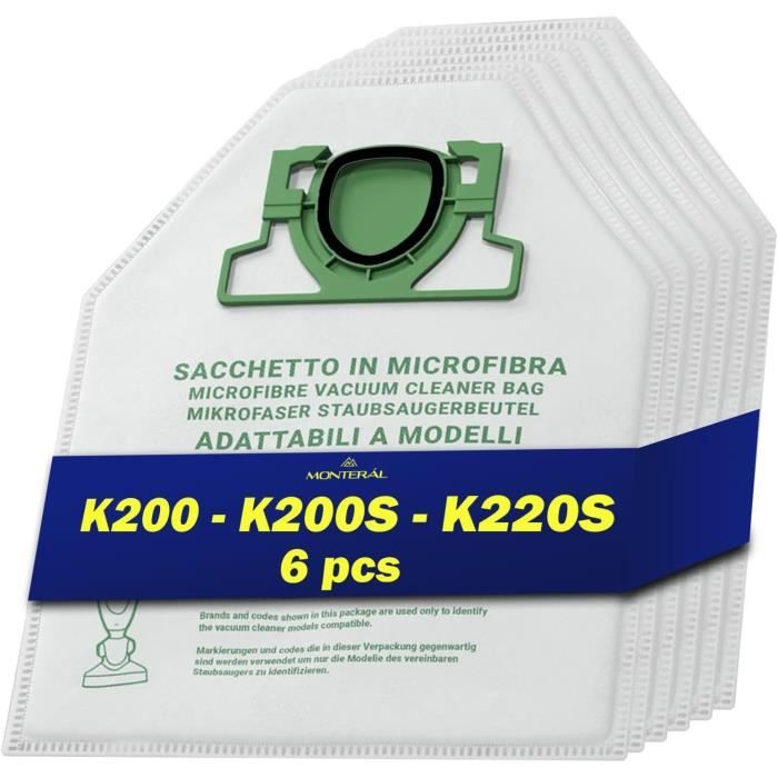 10 Sacs Aspirateur Vhbw Pour Vorwerk Kobold VK 120, VK 121, VK 122 - Microfibre, Blanc