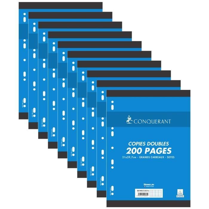 100902177-5] Conquérant Lot De 5 Cahiers Conquérant Classique Agrafé