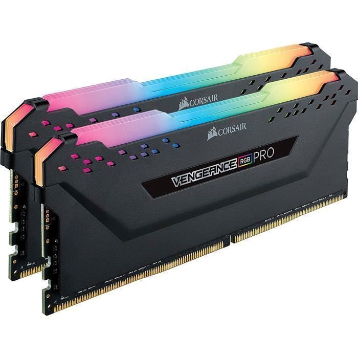  Memoire PC CORSAIR Mémoire PC DDR4 - Vengeance RGB Pro 16 Go (2 x 8 Go) - 3600 MHz - CAS 18 - LED RGB (CMW16GX4M2C3600C18) pas cher