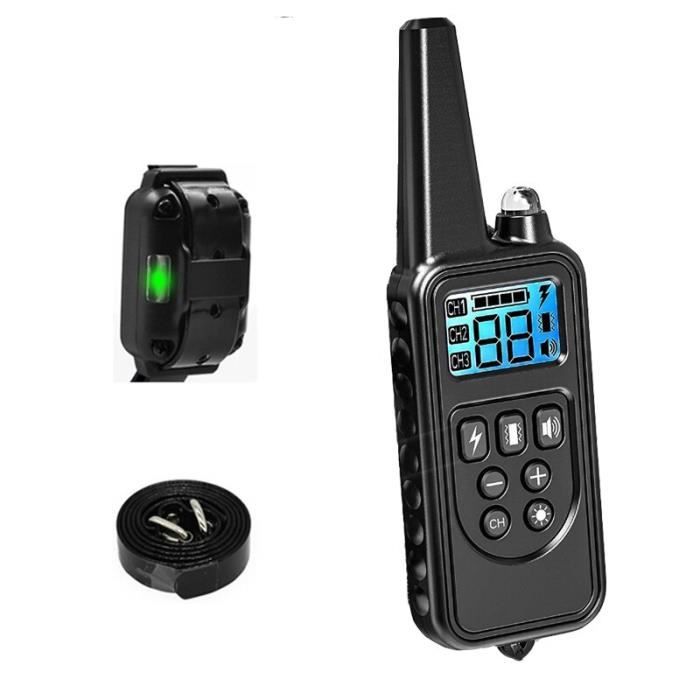 800m Waterproof Dog Training Collar With Remote - Rechargeable, Shock & Vibration, LCD Display