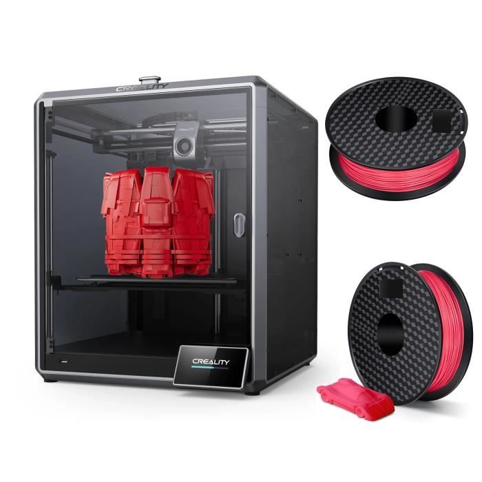 Creality K1 Max Imprimante 3D avec lidar AI polyvalent , caméra AI , 300*300*300 mm + 2 pcs rouleaux de filament PLA ( Rouge )