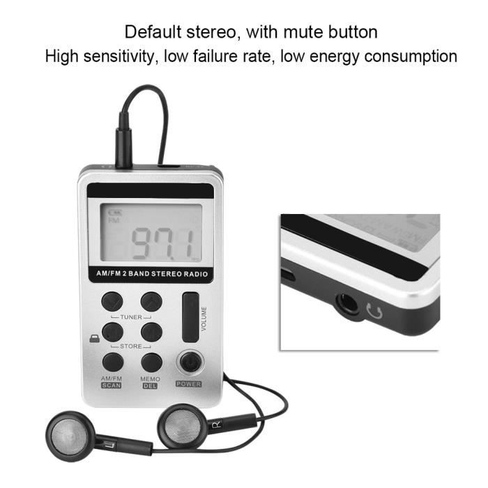 Radio Portable FM - Mini Baladeur Avec Écran LCD, Piles AAA, Pour Marche, Jogging