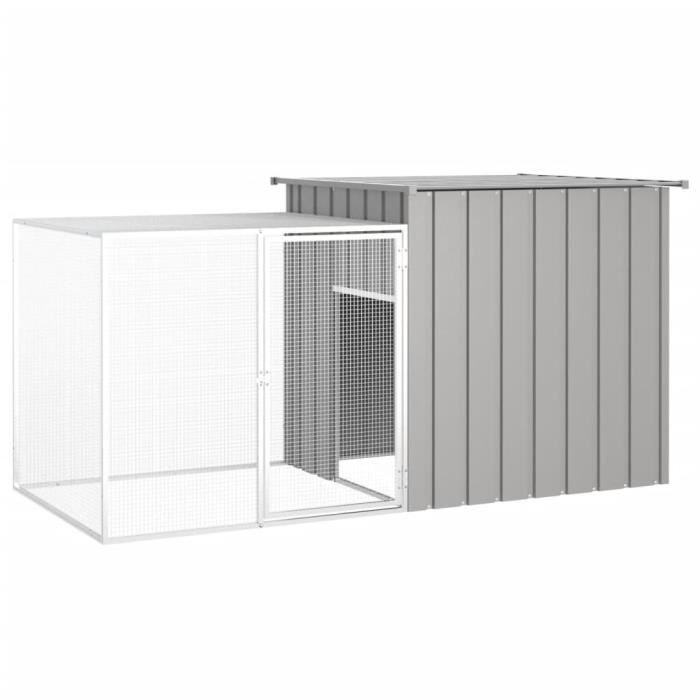 Meilleurs prix pour POULAILLER - Cage pour poules Gris 200x91x100 cm Acier galvanisé - YW Tech DIO7380739792951