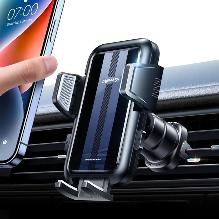 Support Téléphone Voiture INIU – Fixation Grille Aération – Noir – Neuf