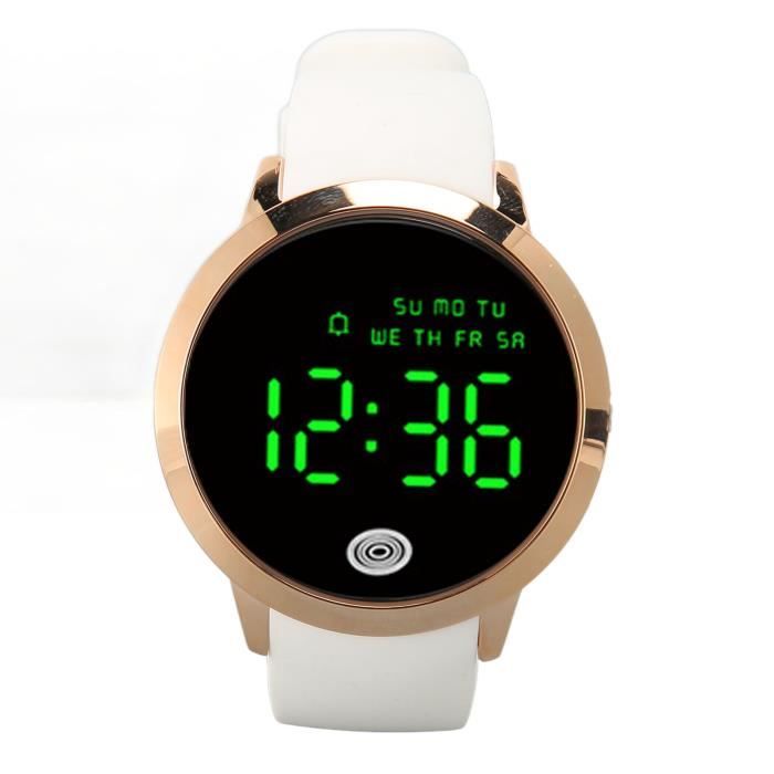 ESTINK montre num rique tanche Montre num rique pour hommes cran lunettes montre Ceinture Blanche Coquille Dor e Grande Taille