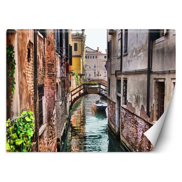 Tableau Toile Venise 100x70 Cm – Pont Et Maison – Décoration Murale ARTTOR