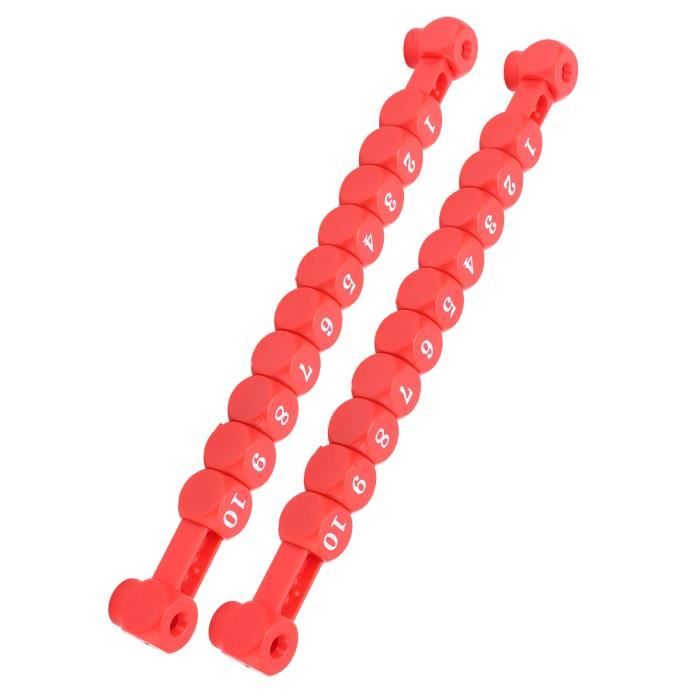 Lot De 2 Compteurs De Score Pour Baby-foot - 10 Chiffres - Accessoire Standard - Rouge/Bleu/Noir - 267x40 Mm
