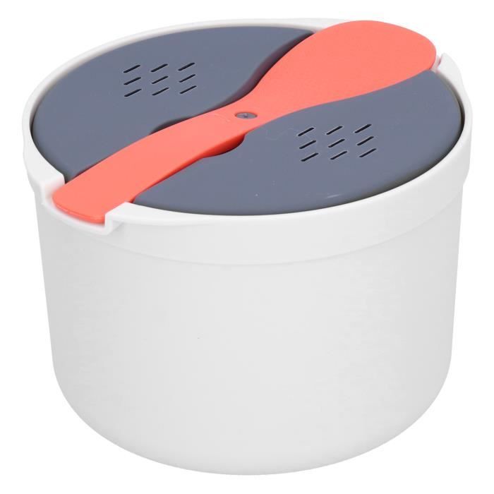 Cuiseur à Riz Pour Micro-ondes 2L - Multifonction (riz, Pâtes, Légumes), Lavable Au Lave-vaisselle, En PP Sans BPA (couleur Orange)