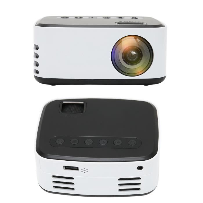 GOTOTOP Projecteur portatif Mini Projecteur Noir Blanc HD 1080P