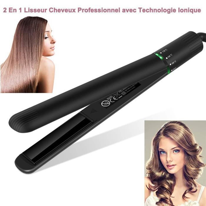 Lisseur Cheveux 2 en 1 Fer à Lisser et Boucler Professionel Plaques en  Céramique Technologie Ionique - Technologie Infrarouge Ultra - Cdiscount  Electromenager