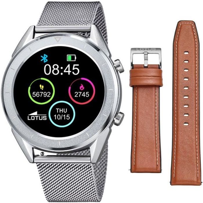 Lotus Connectée Montre Homme Milanais acier et Cuir marron 50006/1 Lotus  Boitier rond acier 40mm, cadran noir , - Achat/vente montre Homme Adulte  Gris Marron Cuir - Cdiscount