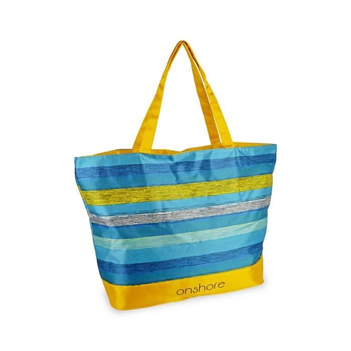 Sac de plage - MEDIA WAVE STORE - Amie - Jaune - Tissu doux - Poche intérieure