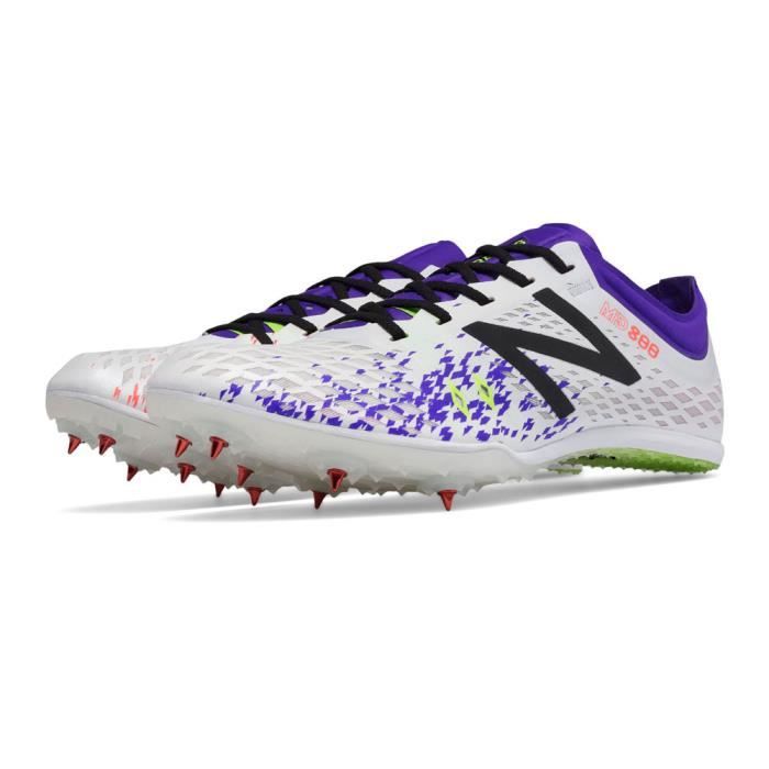 New Balance Md800v5 Femmes Blanc Violet Running Chaussures à Pointes Athlétisme Prix Pas Cher Cdiscount