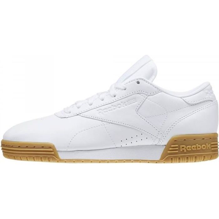 Basket Reebok Exofit Lo ZZYSH BD2810 Blanc Cuir Femme Lacets Plat Blanc Cdiscount Chaussures