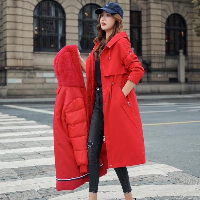 Manteau rouge discount femme hiver