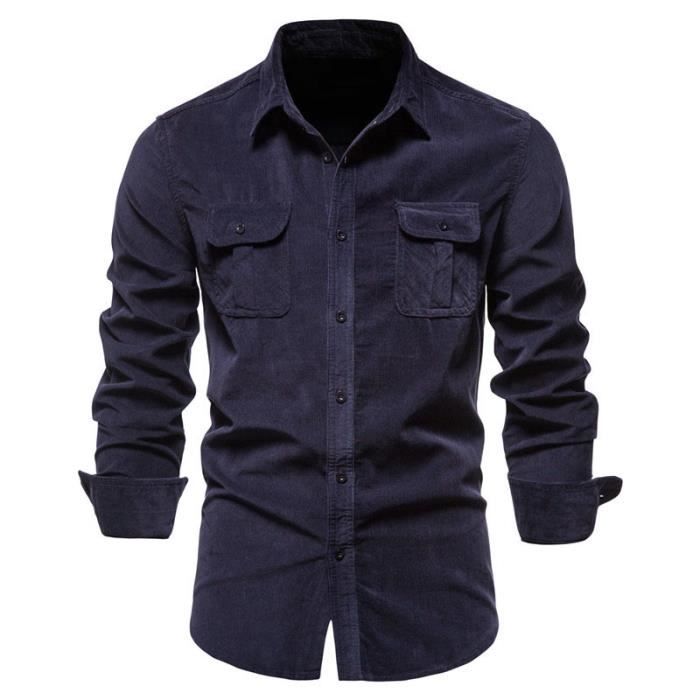 Chemise velours shop noir homme