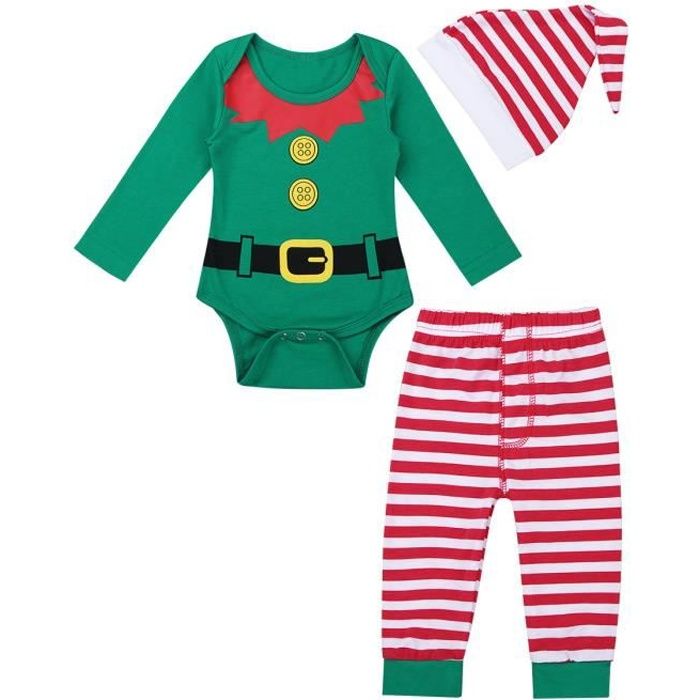 Pyjama de Noël bébé - Ensemble tenue de Noël bébé - Lutins – Petit