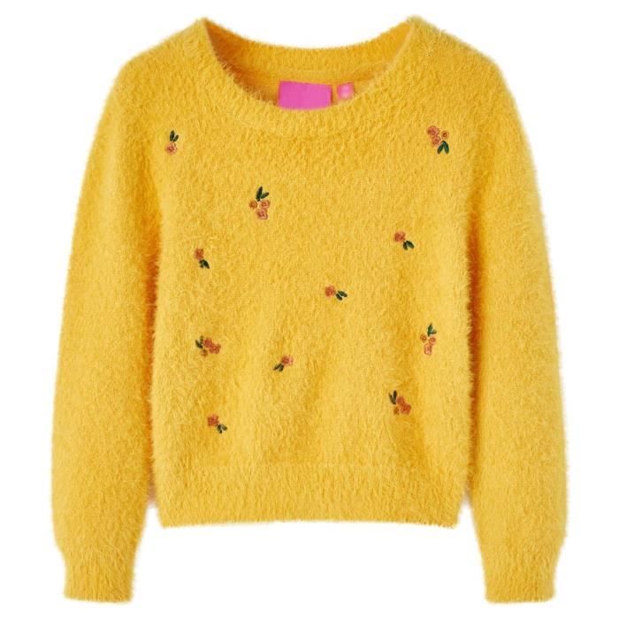 Pull-over tricoté pour enfants VIDAXL - Manches longues - Ocre - Respirant - 5 dimensions disponibles