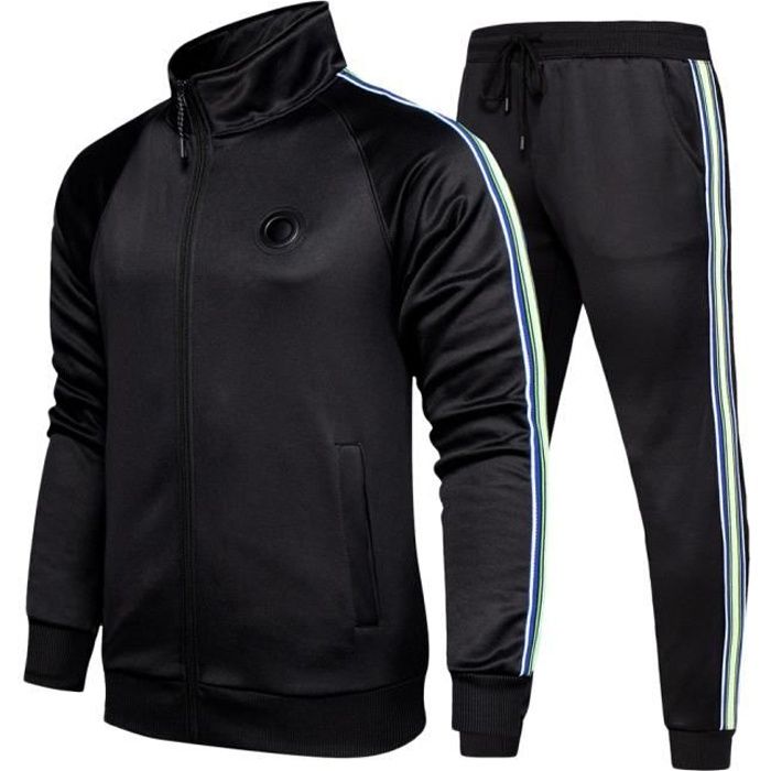 Survetement De Sport Homme Ensemble Jogging Sportif Sweat Shirt D Automne Et D Hiver Noir XL Noir Cdiscount Pret a Porter