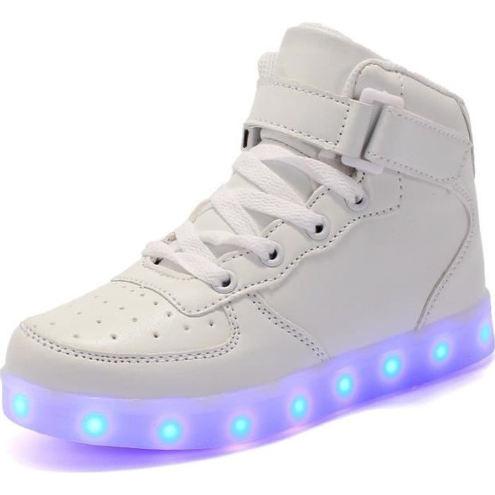 DoGeek pour Enfant Garçon Fille Basket LED Clignotant 7 Couleurs Lumière Lumineuse Chaussures- USB Rechargeable 