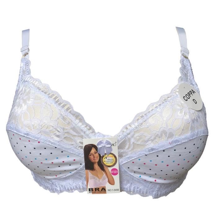 Soutien gorge beige motif pois sans armatures 120F lingerie femme grande taille