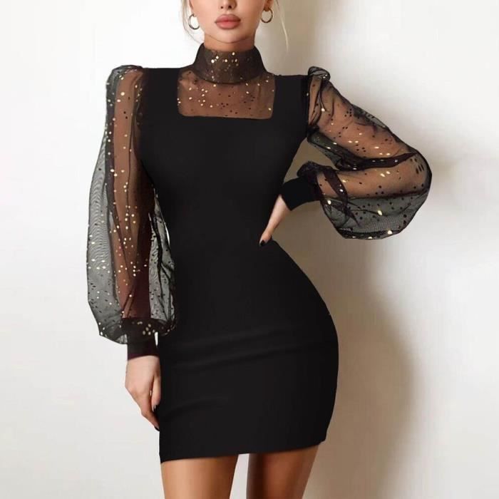 Nuisette Transparente Doomiva Femme Sexy - Robe Résille Moulante Lingerie Clubwear Pour Soirée