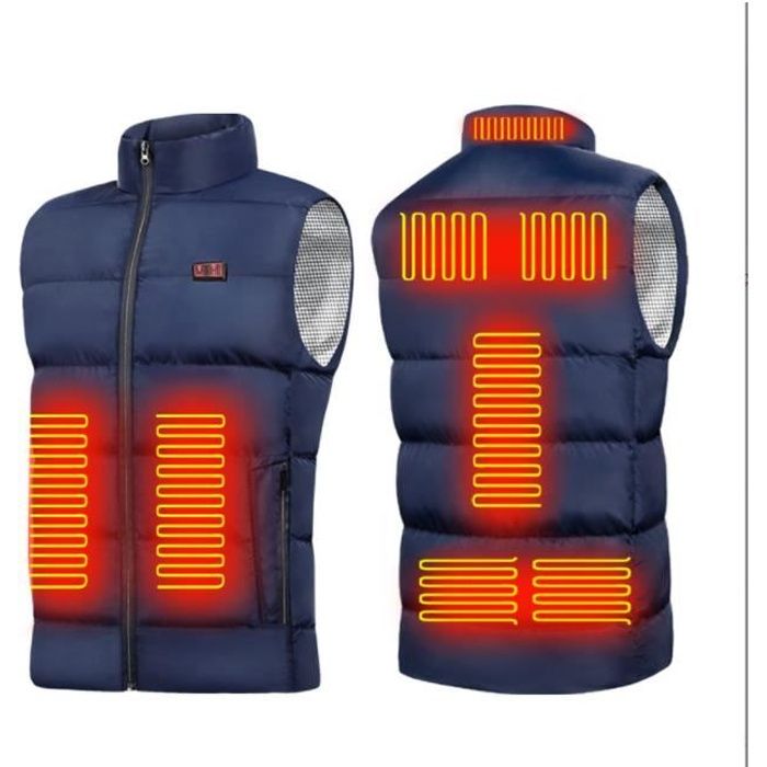 Veste Chauffante Bseical USB - 9 Zones Chauffantes | 3 Niveaux | Imperméable | Pour Moto, Pêche