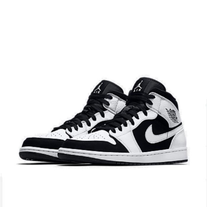 Basket Air-Jordan 1 Mid Chaussure de Sport AJ 1 Homme Femme 554724-113  Noir/blanc - Cdiscount Chaussures