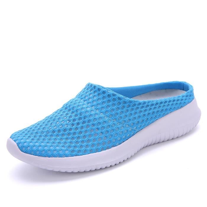 Sandale femme bleue ECELEN Grande taille 35-42 Nu-pieds en