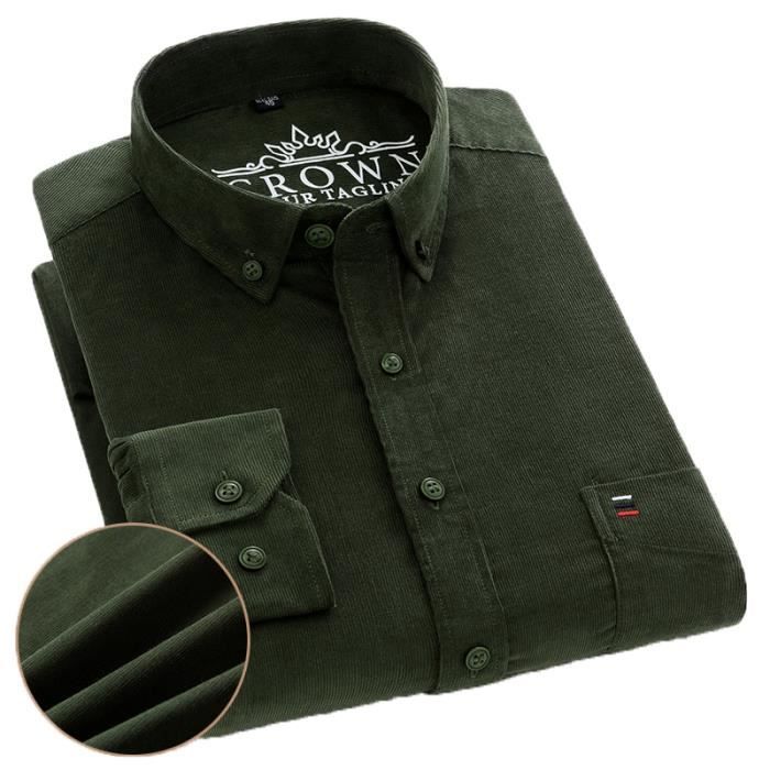 Chemise En Velours Côtelé Doublée Homme - Chemise Thermique Hiver - Veste Chemise Bûcheron Traditionnelle
