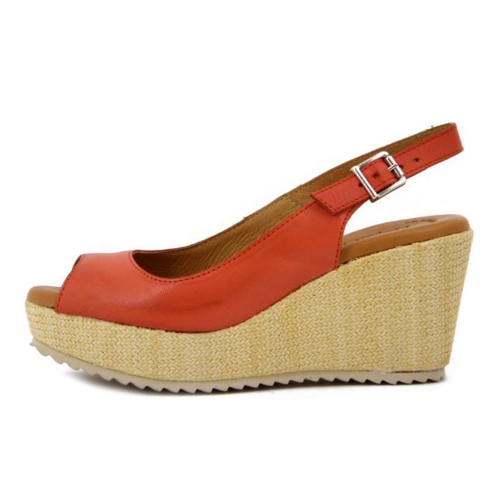 chaussures compensees rouges