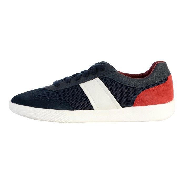 Geox Basket Cuir Geox U Rieti Mesh - Marine Rouge Sombre