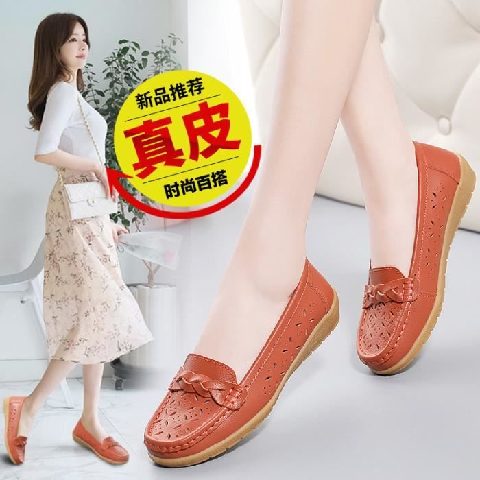 Mocassin Femme Decoupe classique antiderapante Orange