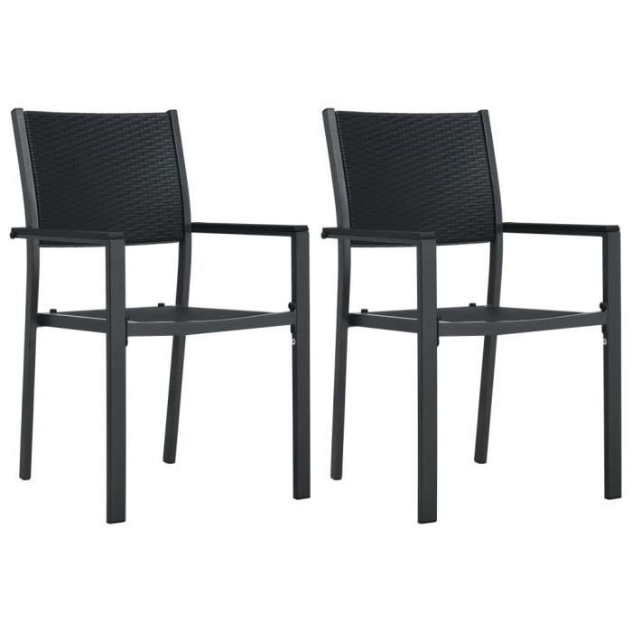 Lot De 2 Chaises De Jardin Fauteuil Jardin Noir Plastique Aspect De Rotin Achat Vente Fauteuil Jardin Lot De 2 Chaises De Jardin Cdiscount