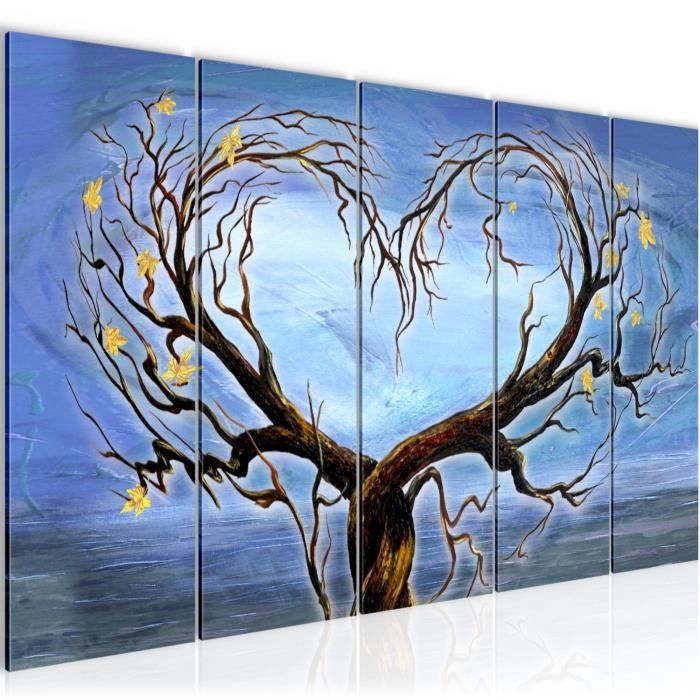 Runa Art - Tableau Abstrait Arbre 200 x 100 cm 5 Parties XXL