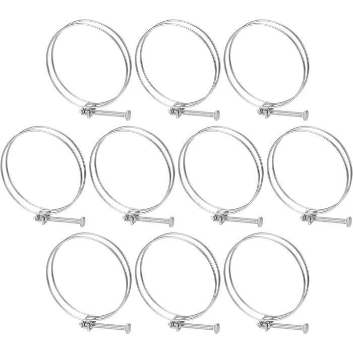 Collier De Serrage Inox 32-50 Colliers De Serrage Acier Inox 201 - Lot De 20 - Double Fil - 32-36 Mm - Pour Tuyaux Plomberie Colliers De Serrage De Plomberie