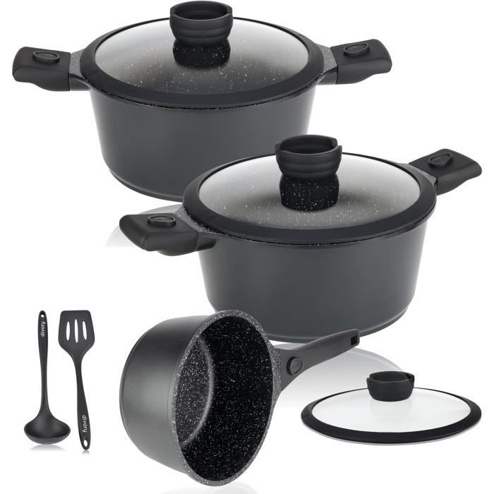 Casserole 20cm Avec Couvercle Vert - Revêtement Céramique Antiadhésif, Sans PFOA/PTFE - 12