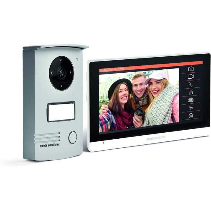 Portier interphone vidéo sans fil couleur écran 18 cm avec prise