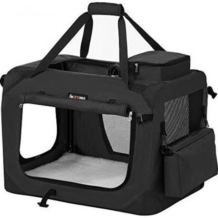 Cage,Caisse De Transport Pliable Pour Chien noir - 60 x 40 x 40 cm PDC60H Songmics