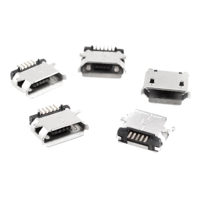 Sourcing Map 5 Pc Micro Usb Type B 180 Degres Prise Femelle 5 Broches A Souder Cms Smd Jack Achat Vente Adaptateur De Voyage 0700955980951 Cdiscount