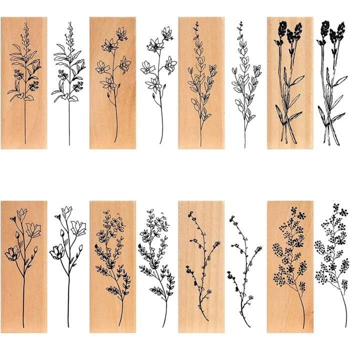 Tampons En Caoutchouc Transparent Fleurs Carrés - Pour Scrapbooking, Cartes Faites Main, DIY