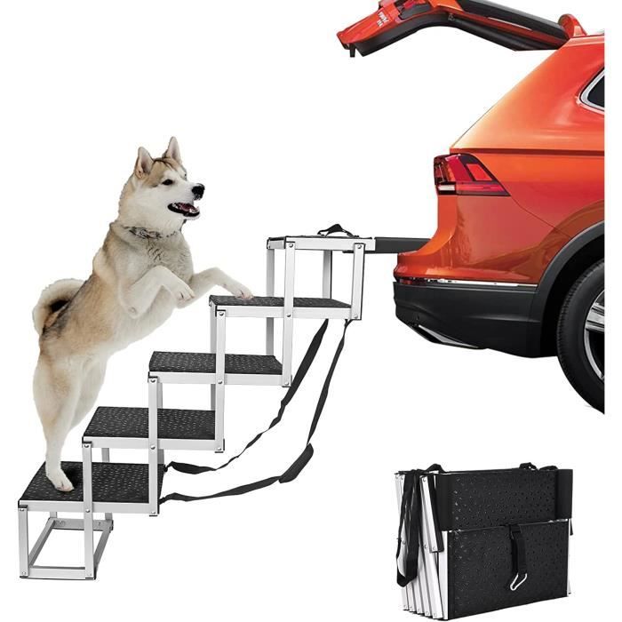 Uross Escalier pour Chien Voiture 180CM - Escalier pour Chien Pliable pour Voiture et SUV, en Aluminium pour Grands Chiens, Extensible pour Camion, lit surélevé Uross Escalier pour Chien Voiture 180CM - Escalier pour Chien Pliable pour Voiture et SUV, en Aluminium pour Grands Chiens, Extensible pour Camion, lit surélevé