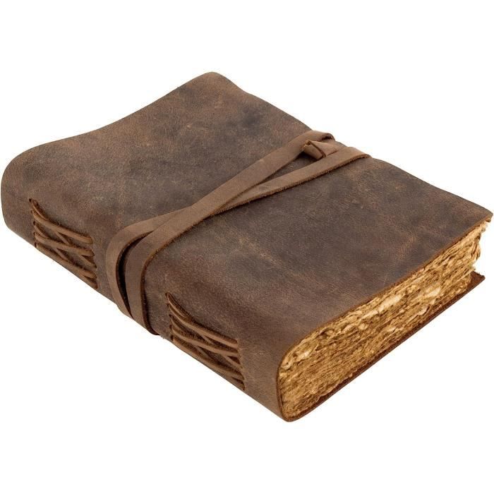 Moonster Journal Cuir Vintage, 240 Pages de Papier de Coton, Journal