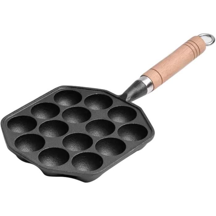Poêle à Takoyaki, 14 Trous en Fonte, Antiadhésive, pour Boulettes de