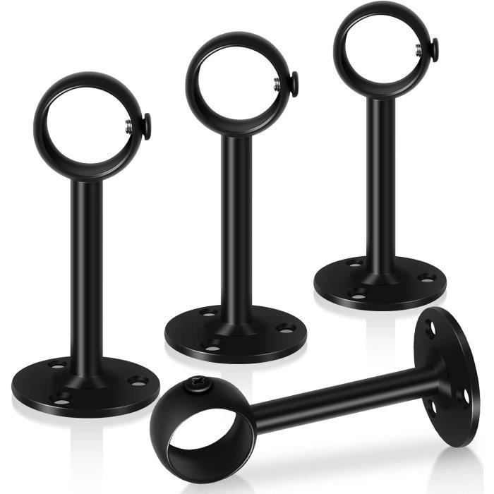 Lot de 2 supports de tringle à rideaux de 32 mm en acier inoxydable pour plafond de placard avec vis assorties, argenté