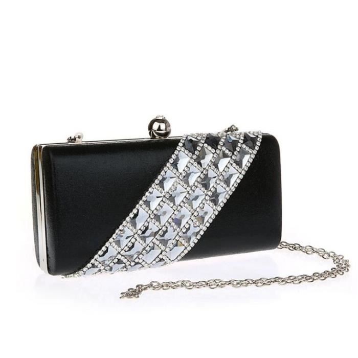 Sac /à main de soir/ée pour mari/ée Noir Soir/ée Mari/ée Bal de Bal Sac /à main Cocktail Mariage Femme